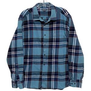 Eddie Bauer Flannel Pocket Button Shirt Men L Gorpcore Hiking Western Lumberjack